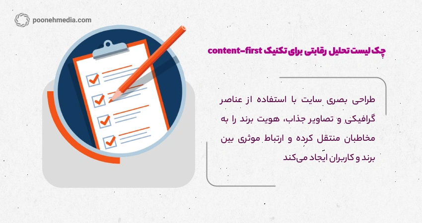 چک لیست تحلیل رقابتی برای تکنیک  content-first  