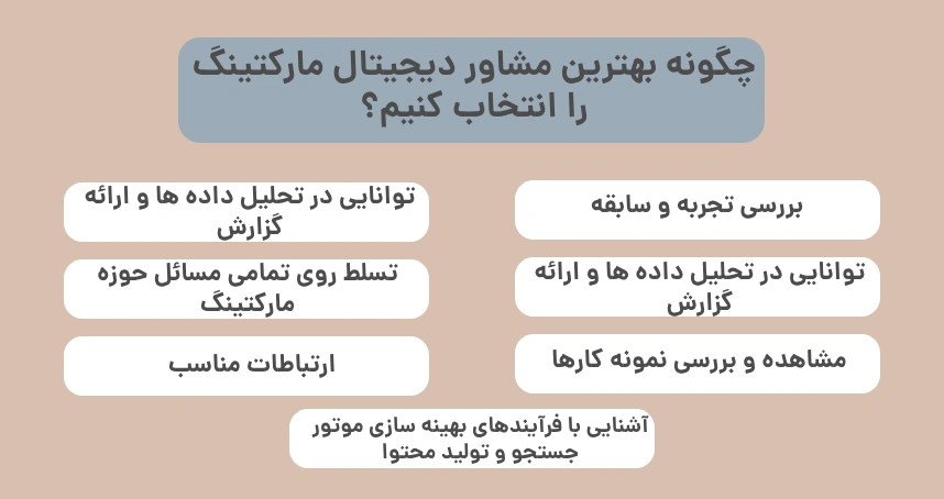 چگونه بهترین مشاور دیجیتال مارکتینگ را انتخاب کنیم؟